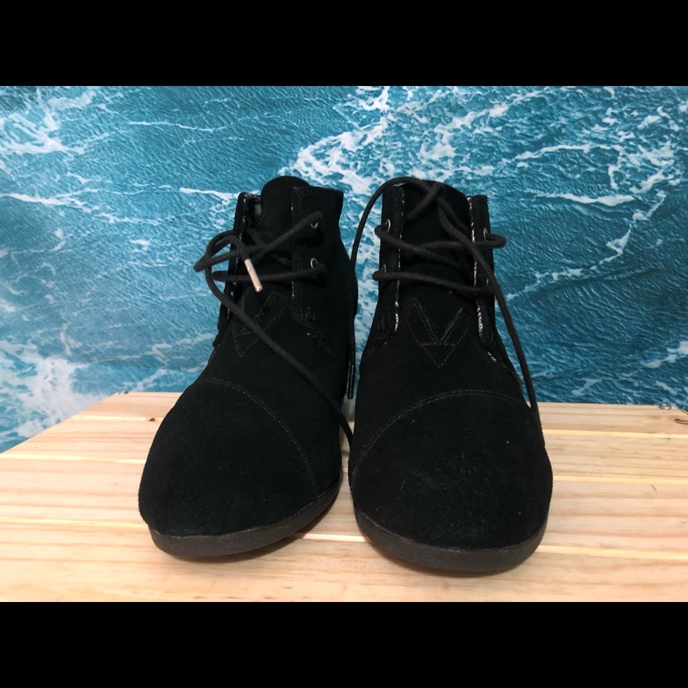 TOMS WOMENS DESERT WEDGE SUEDE BOOTS - Picture 5 of 7